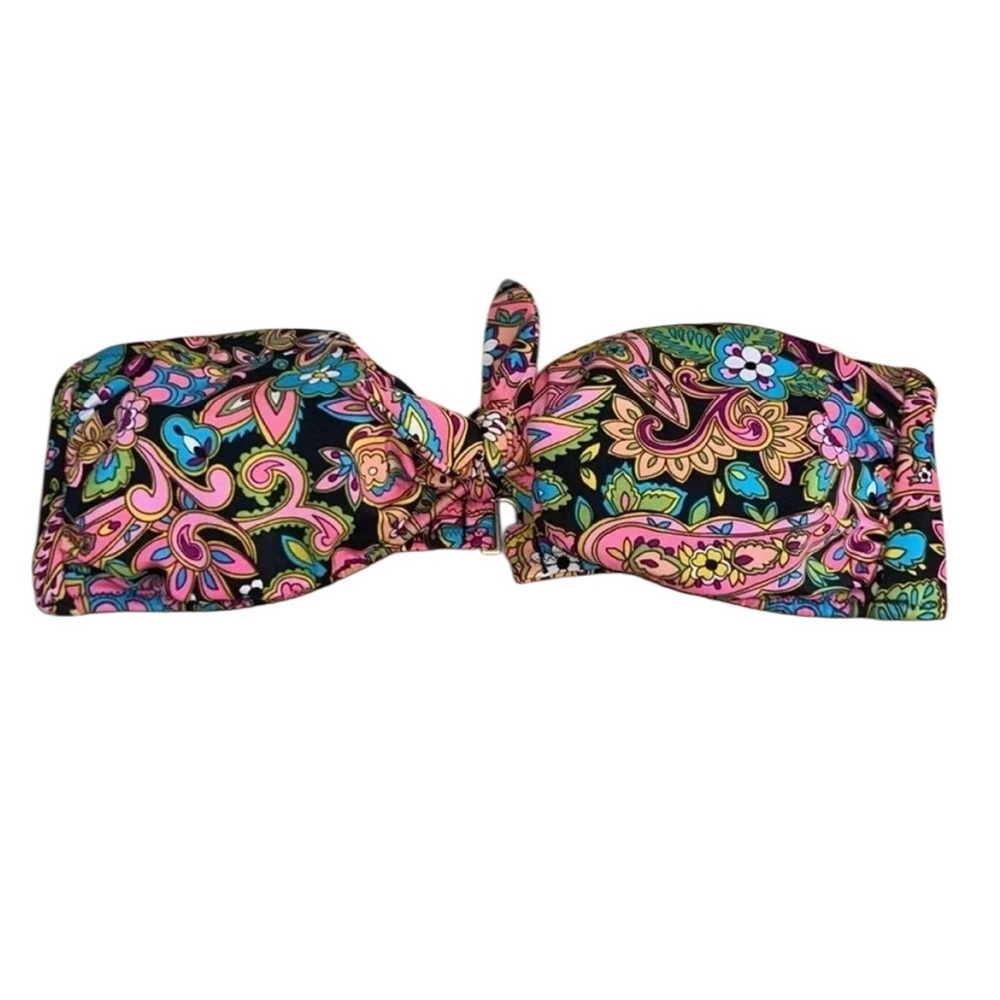 Victoria’s Secret Neon Color Paisley Bandeau Swim Top size Medium